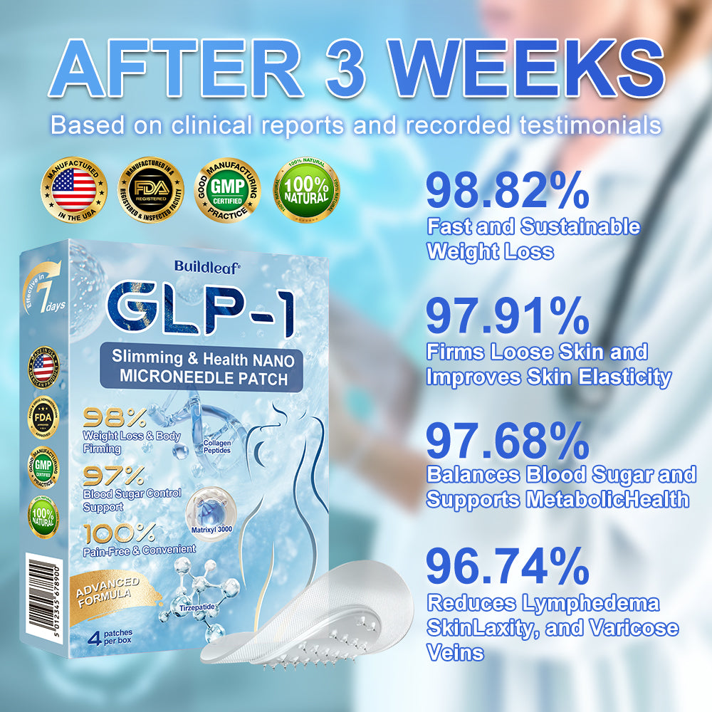 ✨⭐US Clinically Proven| Official Store | Buildleaf® Tirzepatide Slimming & Health Nano Microneedle Patch |Targets Obesity, Loose Skin, High Blood Pressure, Diabetes, Fatty Liver, Joint Pain, Brain Fog, Low Energy, Body Aches, and More