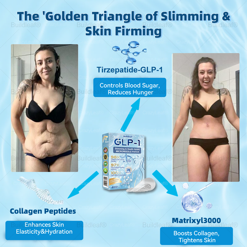 ✨⭐US Clinically Proven| Official Store | Buildleaf® Tirzepatide Slimming & Health Nano Microneedle Patch |Targets Obesity, Loose Skin, High Blood Pressure, Diabetes, Fatty Liver, Joint Pain, Brain Fog, Low Energy, Body Aches, and More