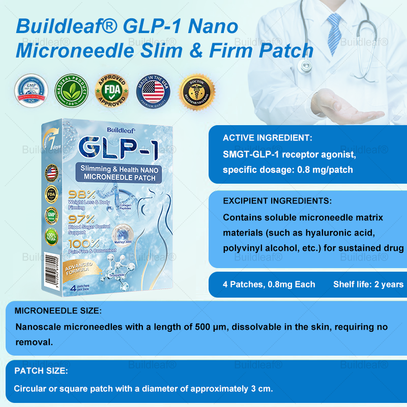 ✨⭐US Clinically Proven| Official Store | Buildleaf® Tirzepatide Slimming & Health Nano Microneedle Patch |Targets Obesity, Loose Skin, High Blood Pressure, Diabetes, Fatty Liver, Joint Pain, Brain Fog, Low Energy, Body Aches, and More
